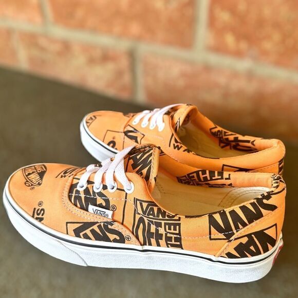 VANS Era Off the Wall Logo Mix Tangerine/Black Sneakers Mens 6 Womens 7.5 - Picture 6 of 15
